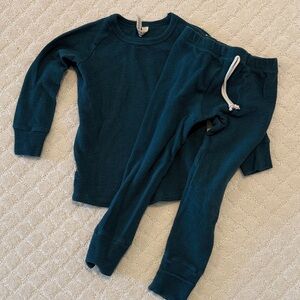 Childhoods Waffle Knit set in Spruce